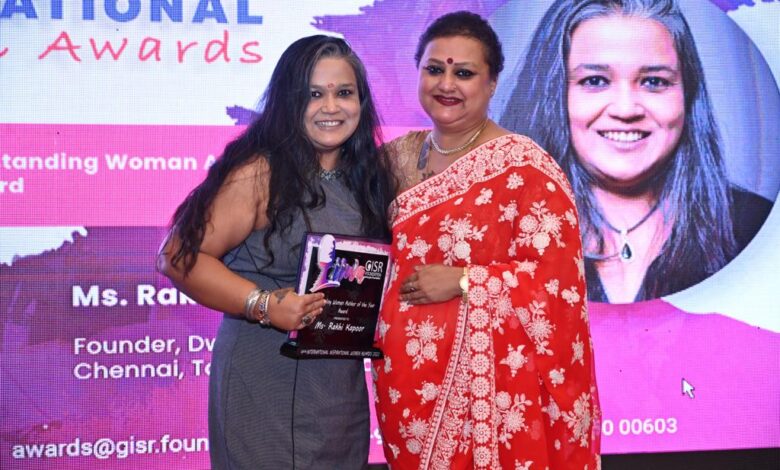 Author Rakhi Kapoor awarded for her Multiple Awards Winning Book Now You Breathe by the GISR Foundation.