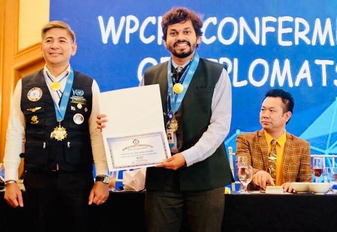 Dr. Pratik Makes History as the Youngest Indian to Receive UN Medal and UN Cap Appointed World Peace Ambassador & Commander.